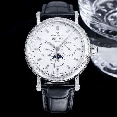 PATEK PHILIPPE White Face Grand Complications Perpetual Calendar  Tattoo Case